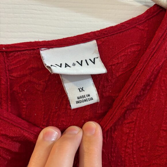 Ava & Viv Red Tiered Dress - Picture 4 of 5